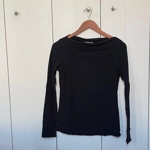 James Perse Cowl Neck Black Top